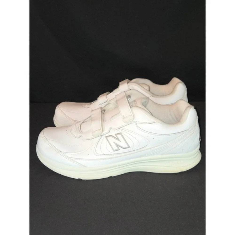 New Balance 577 Womens White Leather Walking Shoes WW577VW Hook Loop‎ Size 10
